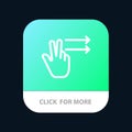 Fingers, Gesture, Right Mobile App Button. Android and IOS Line Version Royalty Free Stock Photo
