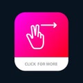 Fingers, Gesture, Right Mobile App Button. Android and IOS Line Version Royalty Free Stock Photo