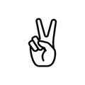 The fingers or hand signals mean peace