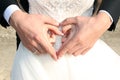 Fingers of human hands in the shape of a heart Royalty Free Stock Photo