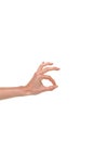 Hand language - Fingers pinching or seizing Royalty Free Stock Photo