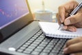 Fingers typing on the computer keyboard, simple close up with le Royalty Free Stock Photo