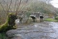 Fingle Bridge over the River Teign, Devon Royalty Free Stock Photo