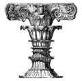 Finial of the Choragic Monument of Lysicrates, first place trophy, vintage engraving