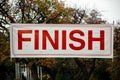 Finish sign indicating the finishing point Royalty Free Stock Photo