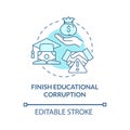 Finish educational corruption blue concept icon