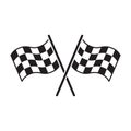 Two chequered Flags Crossed. Vector illustration