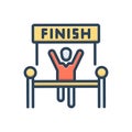 Color illustration icon for Finish, complete and ending