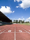 The finish line of 5th & 6th lanes. Royalty Free Stock Photo