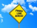 Finish line ahead sign Royalty Free Stock Photo