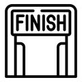 Finish line icon outline vector. Sport race people
