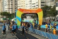 Finish line of the Rio 2016 Olympic Cycling Road competition of the Rio 2016 Olympic Games in Rio de Janeiro