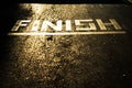 Finish line on running track Royalty Free Stock Photo