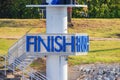 Finish line sign at Boathouse Royalty Free Stock Photo