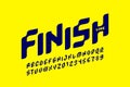 Finish line speed sport font Royalty Free Stock Photo