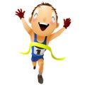 finish runner man smiling isolated illustration Royalty Free Stock Photo