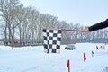 Finish winter car track races Royalty Free Stock Photo