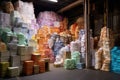 finished paper products in a warehouse
