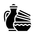 Finished pottery products glyph icon vector illustration Royalty Free Stock Photo