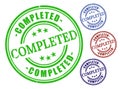 Finished Project Badge Collection, Completed Status Stamp Vector Royalty Free Stock Photo