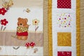 Finished quilt with tiny bear