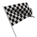 Finishing checkered flag on white background Royalty Free Stock Photo