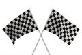 Finishing checkered flag on white background Royalty Free Stock Photo