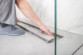 Finishing Linear Shower Drain Royalty Free Stock Photo