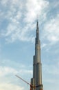 The finishing stage of Burj Dubai construction Royalty Free Stock Photo