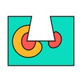 finite element analysis mechanical engineer icon color illustration