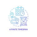 Finite timespan blue gradient concept icon