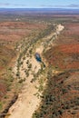 The Finke River cutting its way through the West MacDonnell Ranges