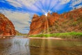 Finke river passage at Glen Helen gorge in the West Macdonnell Ranges Royalty Free Stock Photo