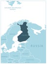 Finland - blue map with neighboring countries and names