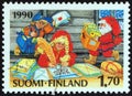 FINLAND - CIRCA 1990: A stamp printed in Finland from the `Christmas` issue shows Post office of Santa Claus, circa 1990.