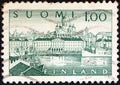 FINLAND - CIRCA 1963: A stamp printed in Finland shows Helsinki Harbour, circa 1963.