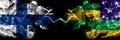 Finland, Finnish vs Brazil, Brazilian, Sergipe smoky flags side by side