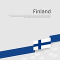 Finland flag background. Business booklet. Ribbon colors of the flag of finland on a white background. State finnish patriotic Royalty Free Stock Photo