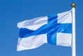 Finland flag blowing Royalty Free Stock Photo
