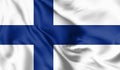 Finland flag blowing in the wind. Background texture. 3d Illustration Royalty Free Stock Photo