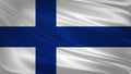 Finland flag blowing in the wind. Background texture. 3d rendering, wave. Royalty Free Stock Photo