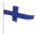 Finland flag blowing in the wind. Background texture. 3d rendering, wave. - Illustration. Isolated on white Royalty Free Stock Photo