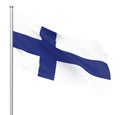 Finland flag blowing in the wind. Background texture. 3d rendering, wave. - Illustration. Isolated on white Royalty Free Stock Photo