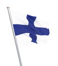 Finland flag blowing in the wind. Background texture. 3d rendering, wave. - Illustration. Isolated on white Royalty Free Stock Photo