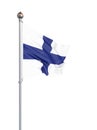 Finland flag blowing in the wind. Background texture. 3d rendering, wave. - Illustration. Isolated on white Royalty Free Stock Photo