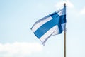 Finland flag blowing in the wind Royalty Free Stock Photo