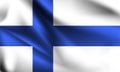 Finland flag blowing in the wind. part of a series. Finland waving flag Royalty Free Stock Photo