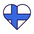 Finland Flag Festive Patriot Heart Outline Icon Royalty Free Stock Photo