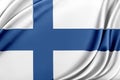 Finland flag with a glossy silk texture. Royalty Free Stock Photo