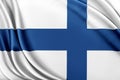 Finland flag with a glossy silk texture. Royalty Free Stock Photo